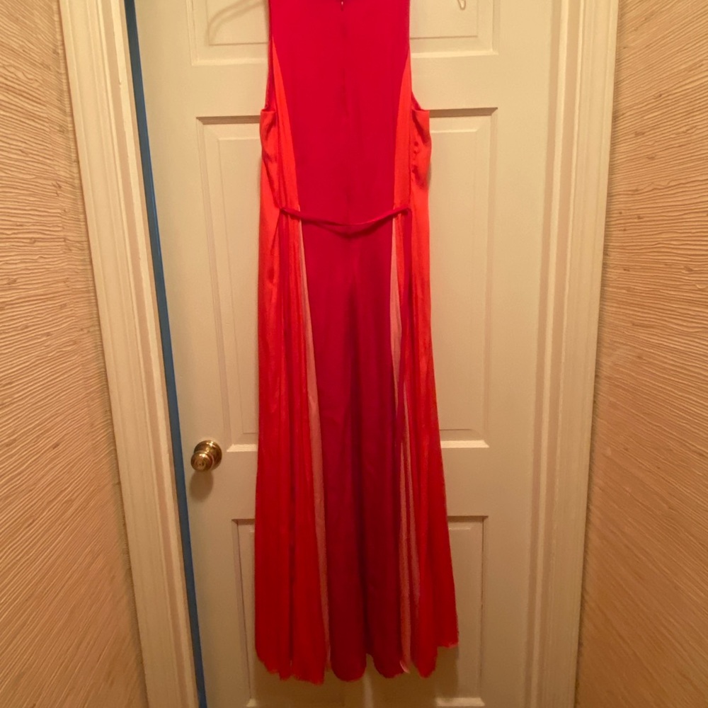 Banana Republic Red, Orange, and Pink Sleeveless Floor-length Dress - Picture 3 of 6